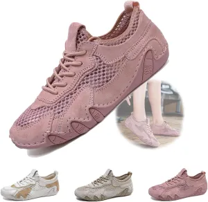 Summer Ultra-Breathable Outdoor Mesh Walking Shoes – Women's Leather Outdoor Mesh Trail Shoes with Durable Sole for All-Day Comfort in Nature