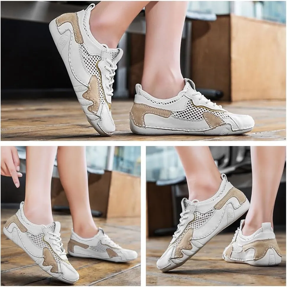 Summer Ultra-Breathable Outdoor Mesh Walking Shoes – Women's Leather Outdoor Mesh Trail Shoes with Durable Sole for All-Day Comfort in Nature