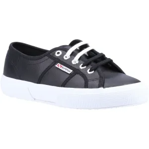 Superga Men's 2750 Tumbled Leather Shoe in Black/White