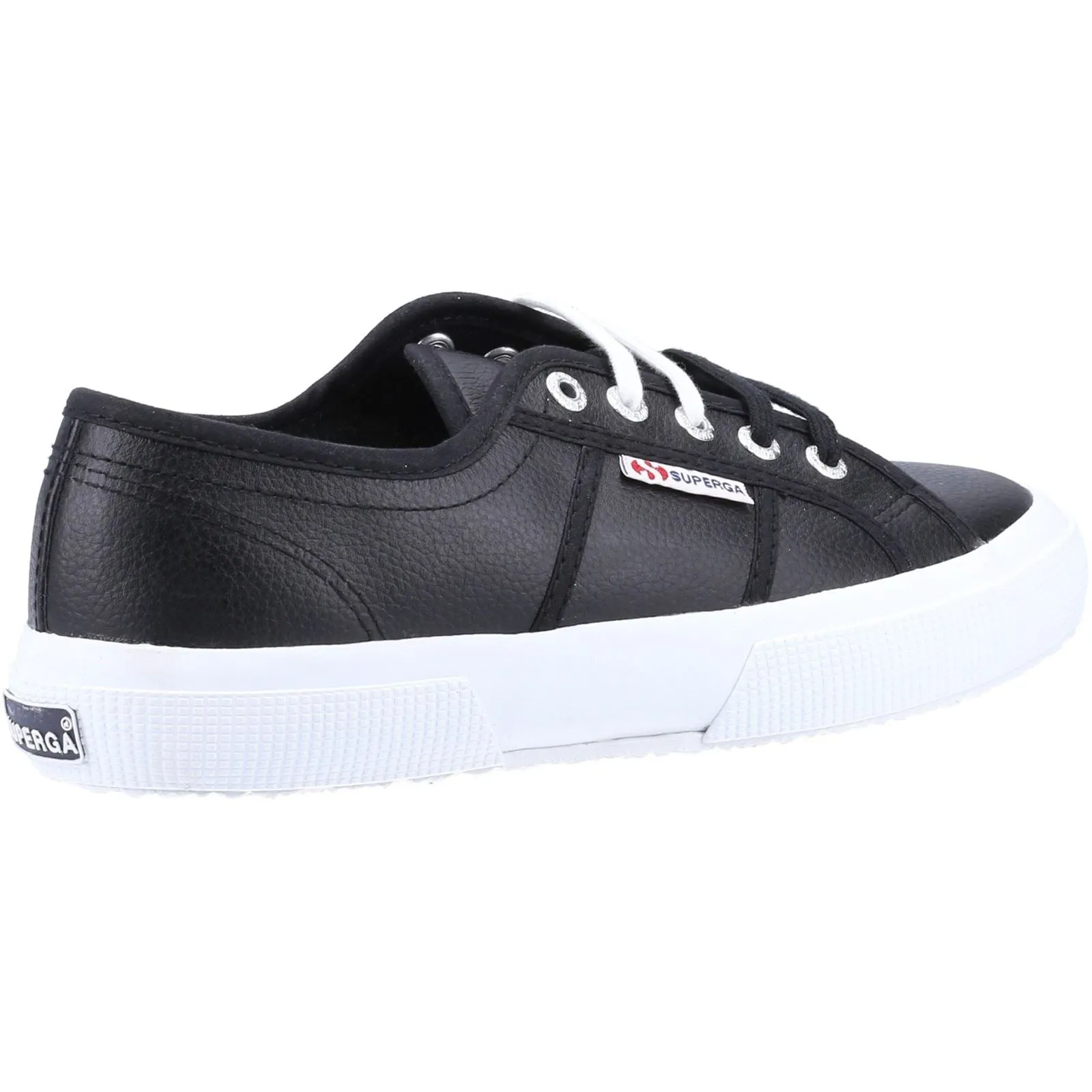 Superga Men's 2750 Tumbled Leather Shoe in Black/White