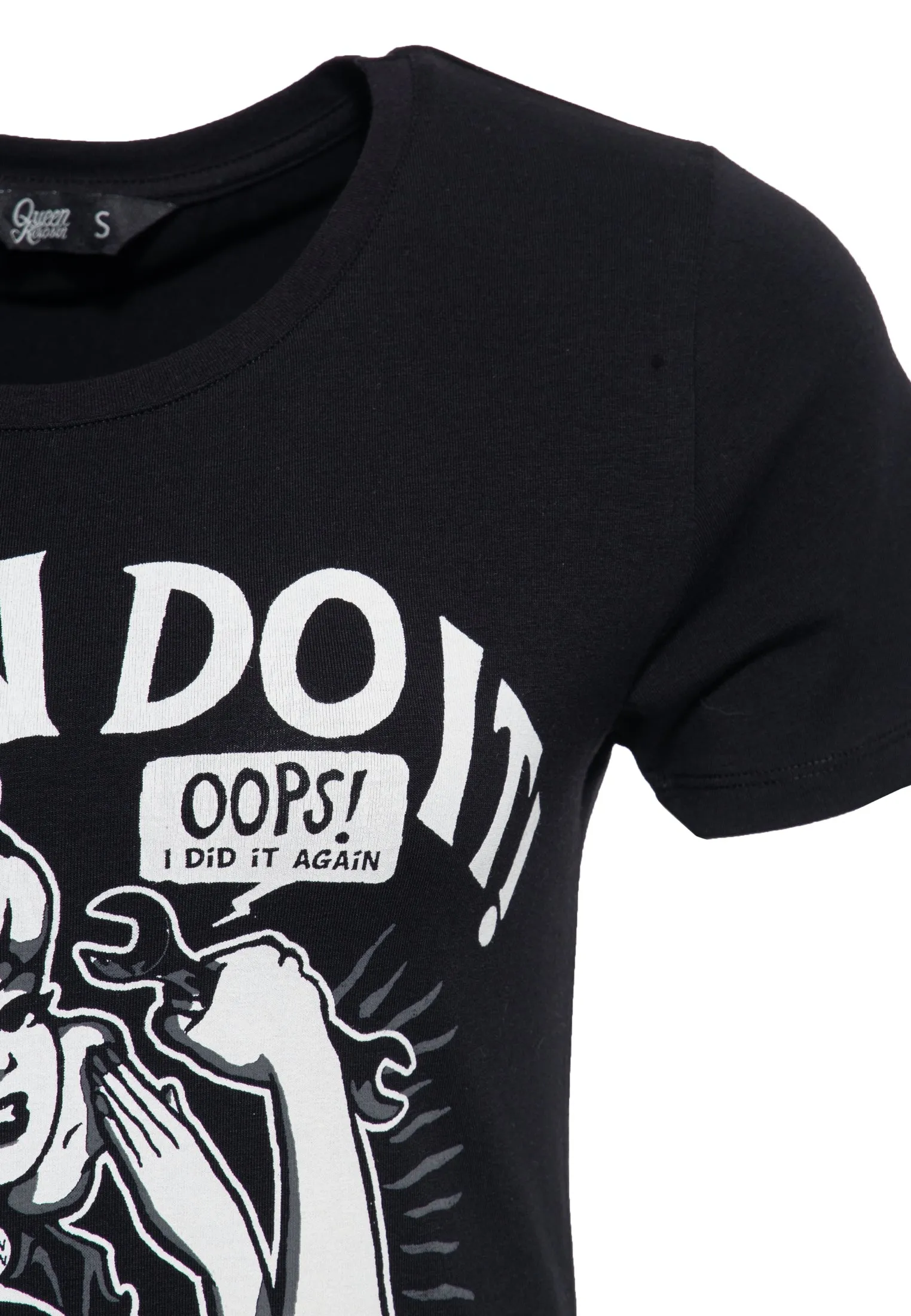 T-Shirt mit rebellischem Frontprint und Rundhalsausschnitt «I can do it»