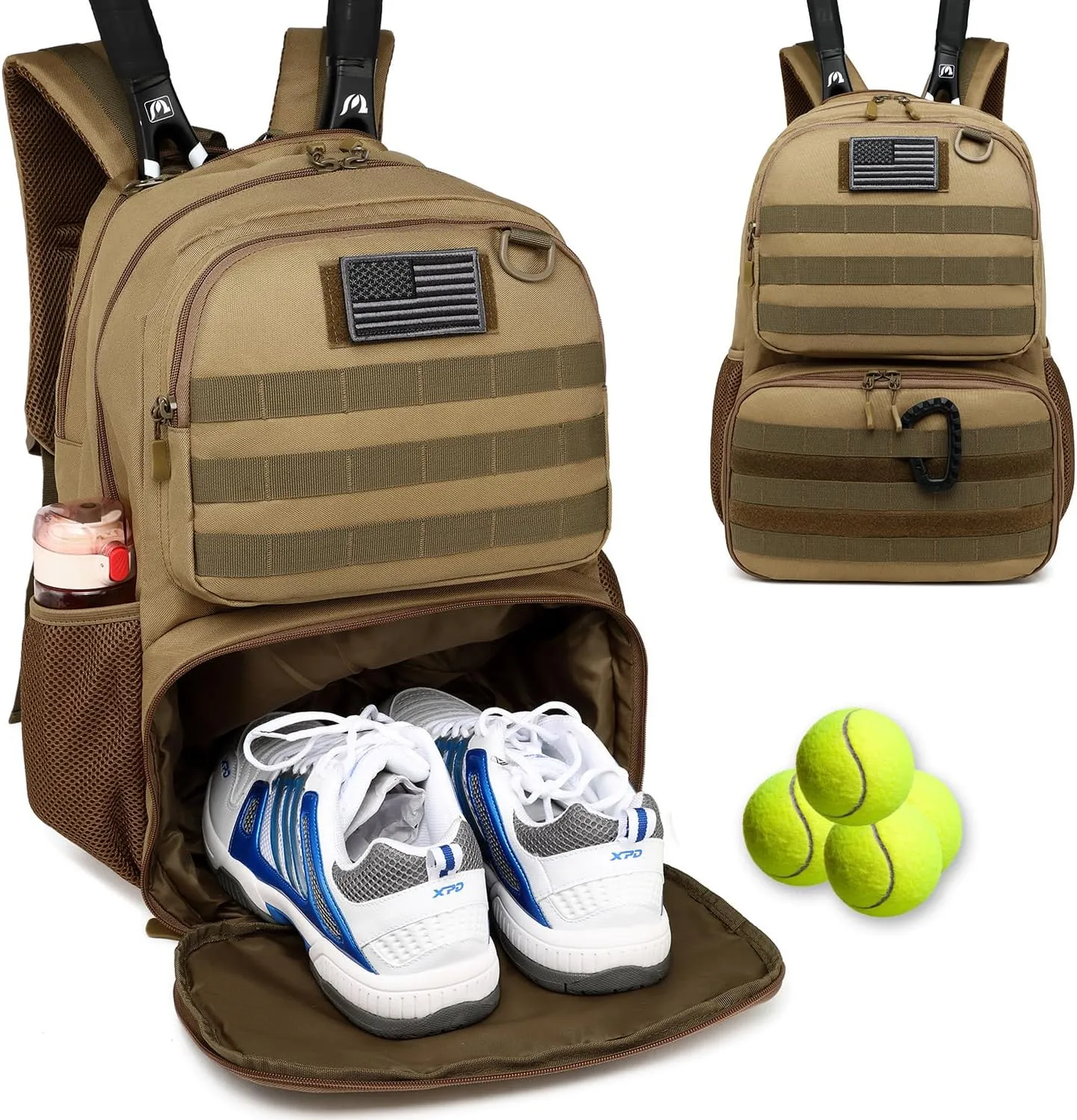 Tennis Bag Large Tennis Backpack for Men Women 2 Rackets with Ventilated Shoe Compartment