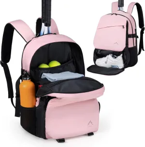 Tennis Bag-Tennis Backpack for Women Men 2 Rackets with Separate Shoe Compartment & Insulated Pocket