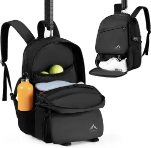 Tennis Bag-Tennis Backpack for Women Men 2 Rackets with Separate Shoe Compartment & Insulated Pocket