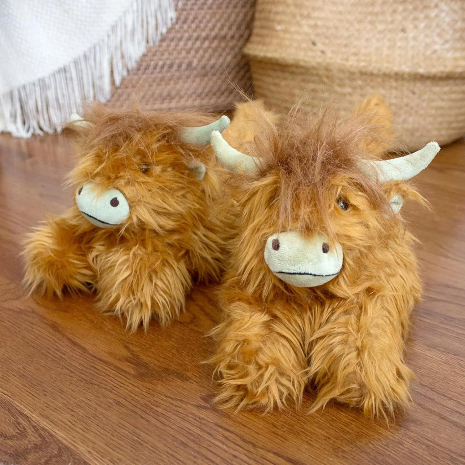 The Original Highland Cattle Slippers for Women and Men - Fuzzy Plush Highland Cow Slippers for Adults