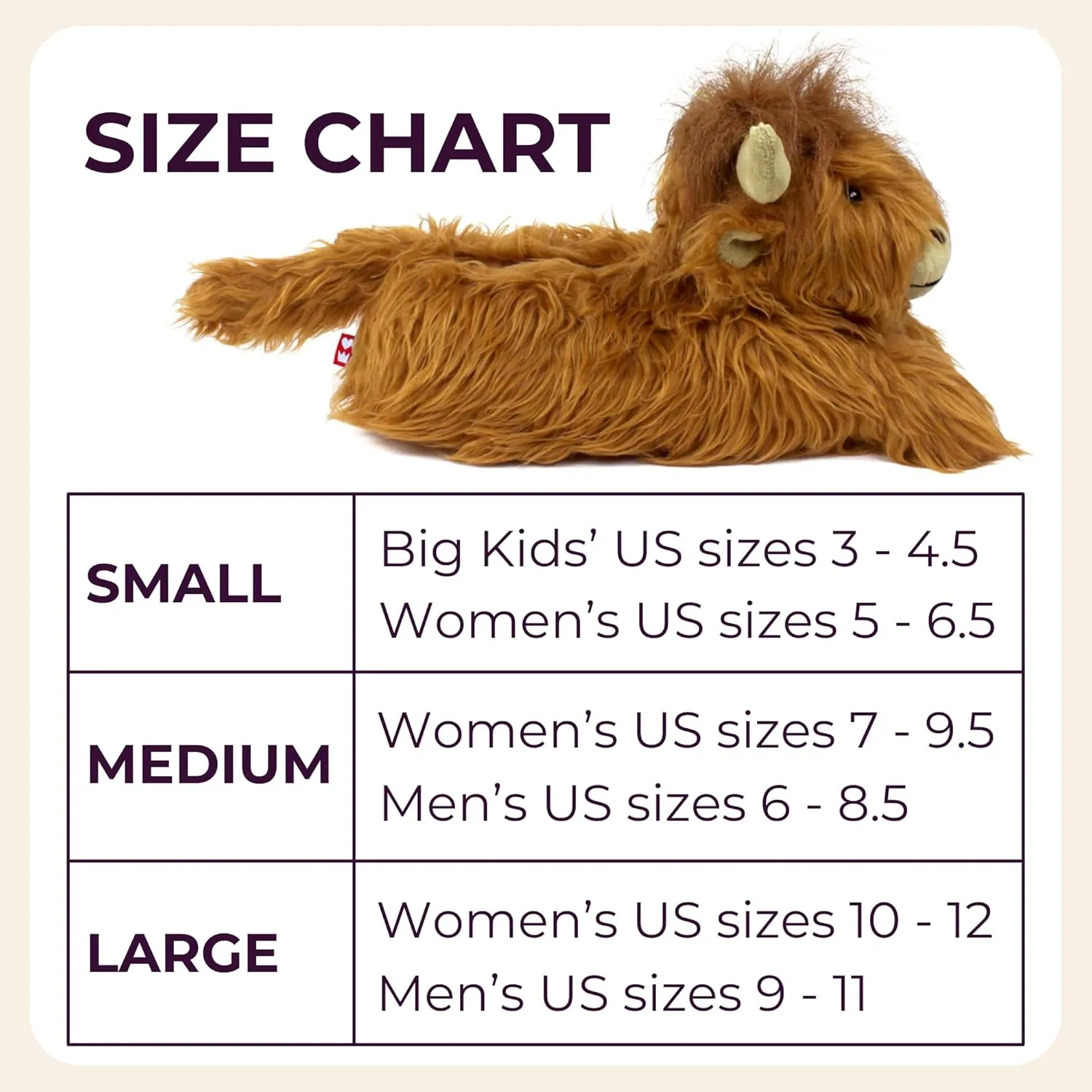The Original Highland Cattle Slippers for Women and Men - Fuzzy Plush Highland Cow Slippers for Adults