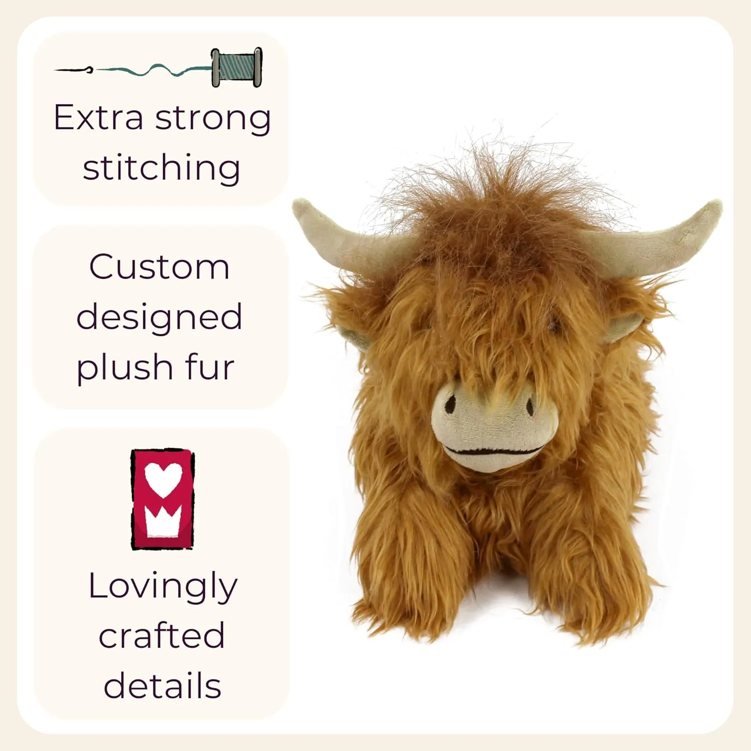 The Original Highland Cattle Slippers for Women and Men - Fuzzy Plush Highland Cow Slippers for Adults