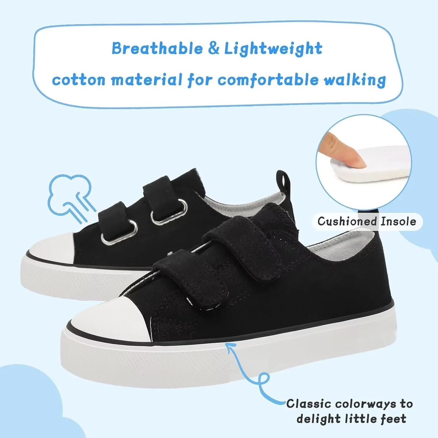 Toddler Canvas Shoes Girls High Top Sneakers Little Big Kids Boys Walking Cushioned Shoes Toddler 8-Big Kid 3