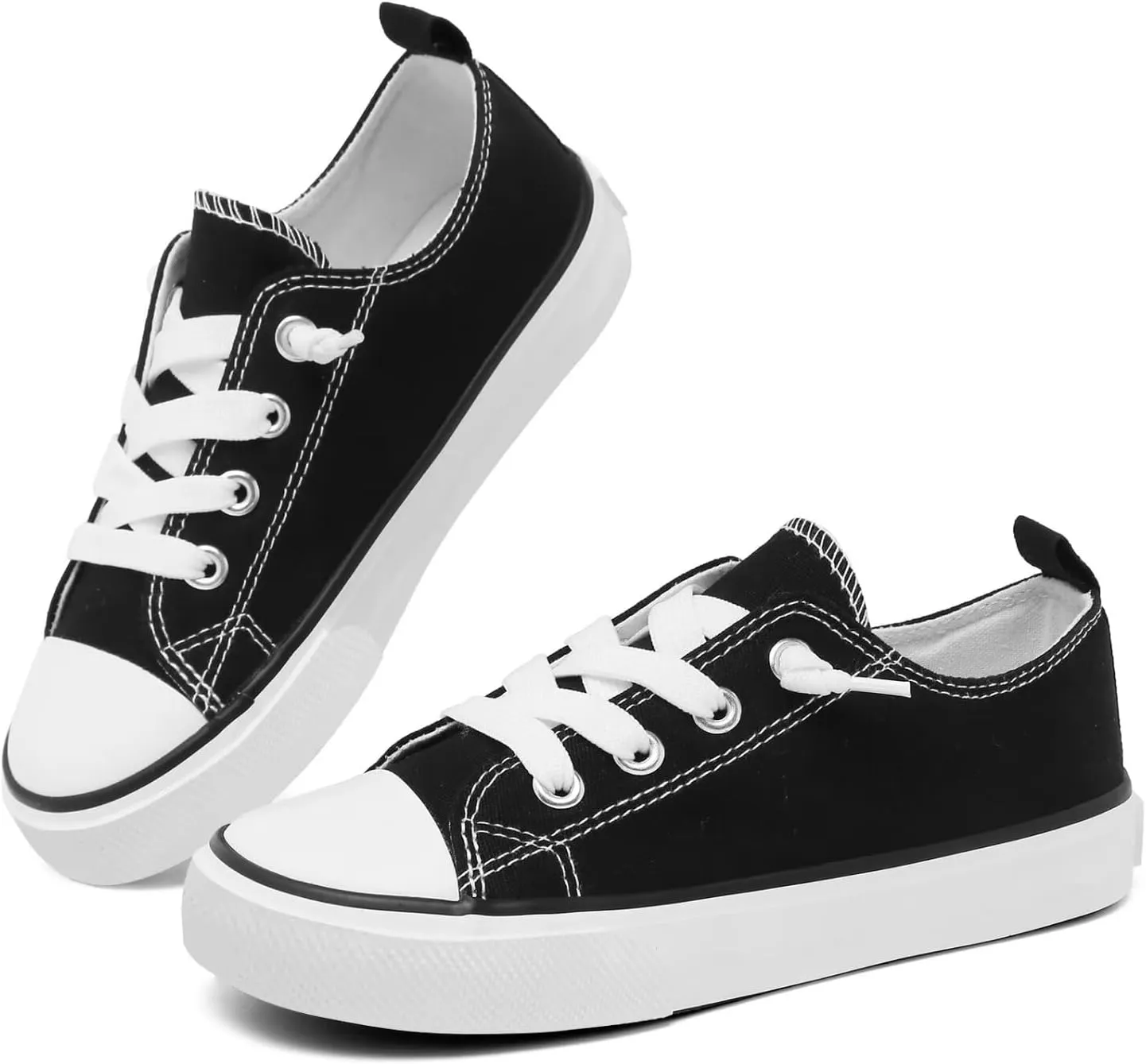 Toddler Little Kid Cushioned Canvas Shoes Slip On Sneakers Soft and Durable