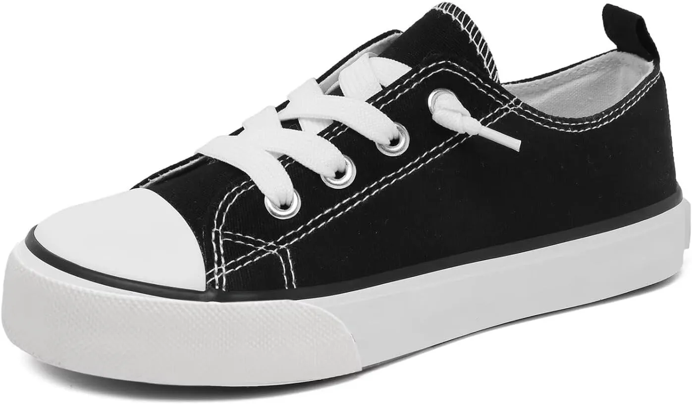 Toddler Little Kid Cushioned Canvas Shoes Slip On Sneakers Soft and Durable