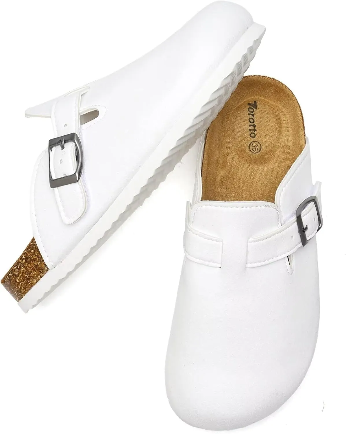 Torotto Kids Clogs Cork Footbed Slippers Arch Support Potato Shoes with Adjustable Buckle for Boys Girls