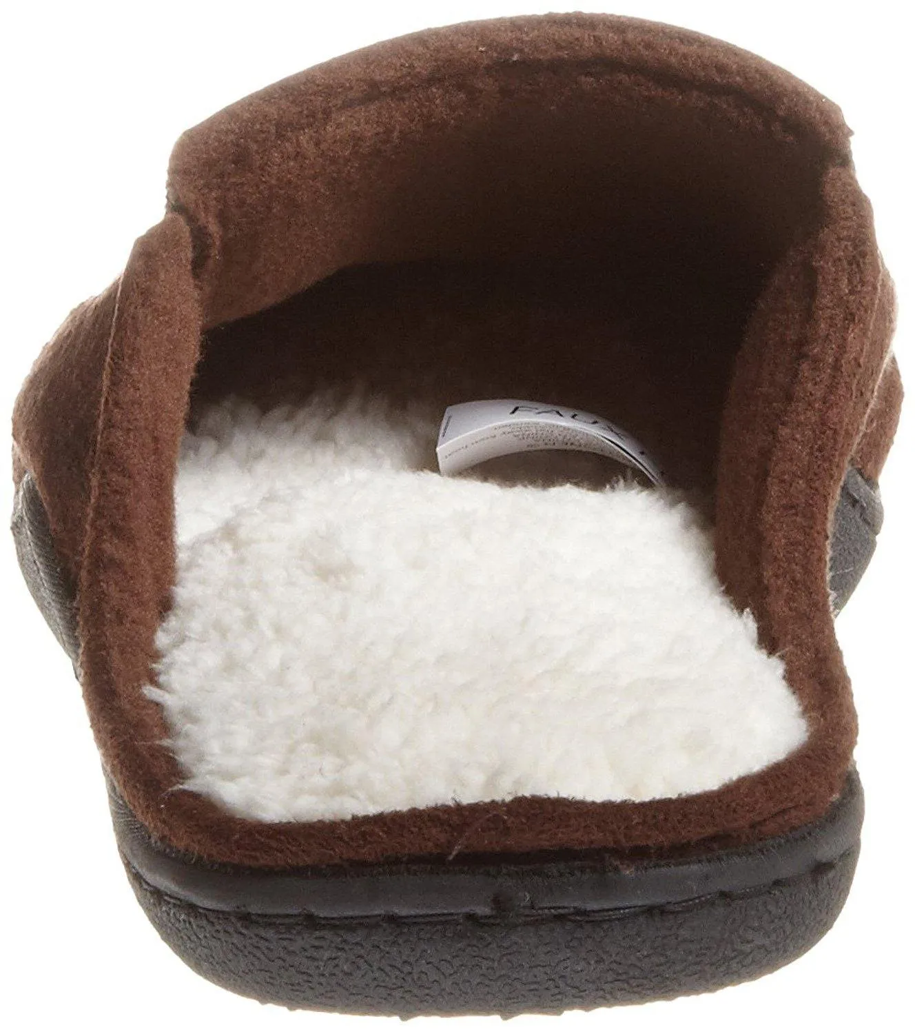 Totes Men's Microsuede Clog Slipper with Sherpa Lining and Elastic Insets