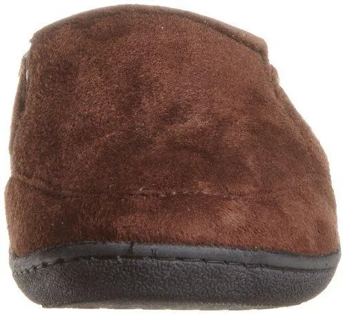 Totes Men's Microsuede Clog Slipper with Sherpa Lining and Elastic Insets
