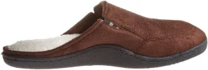 Totes Men's Microsuede Clog Slipper with Sherpa Lining and Elastic Insets