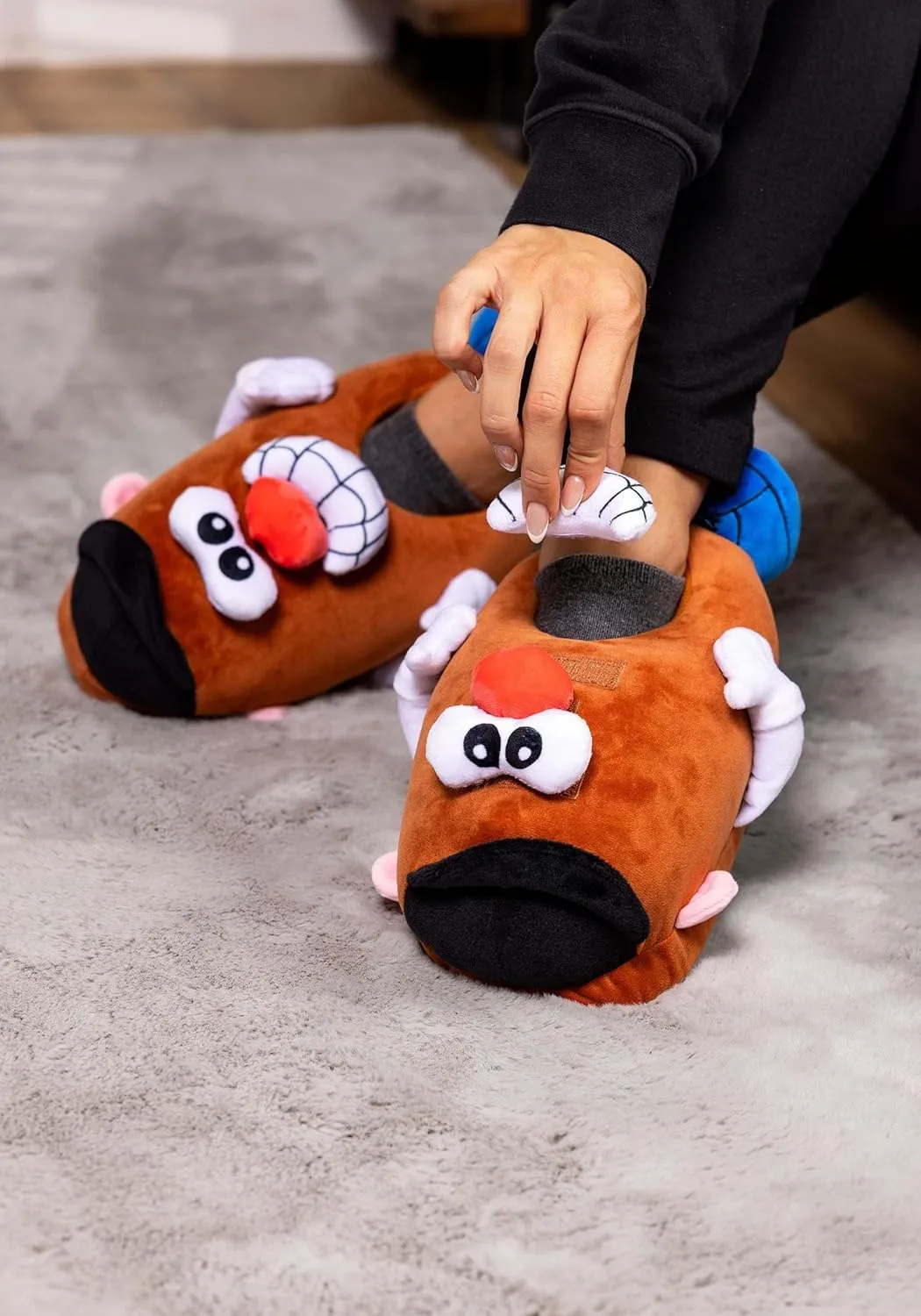 Toy Story Mr. Potato Head Slippers With Interchangeable Pieces for Adults, Foam Cushioned Non-Slip House Slippers