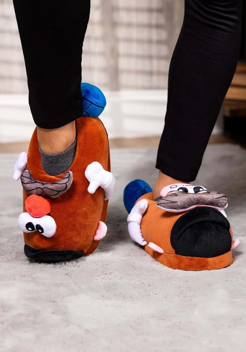 Toy Story Mr. Potato Head Slippers With Interchangeable Pieces for Adults, Foam Cushioned Non-Slip House Slippers