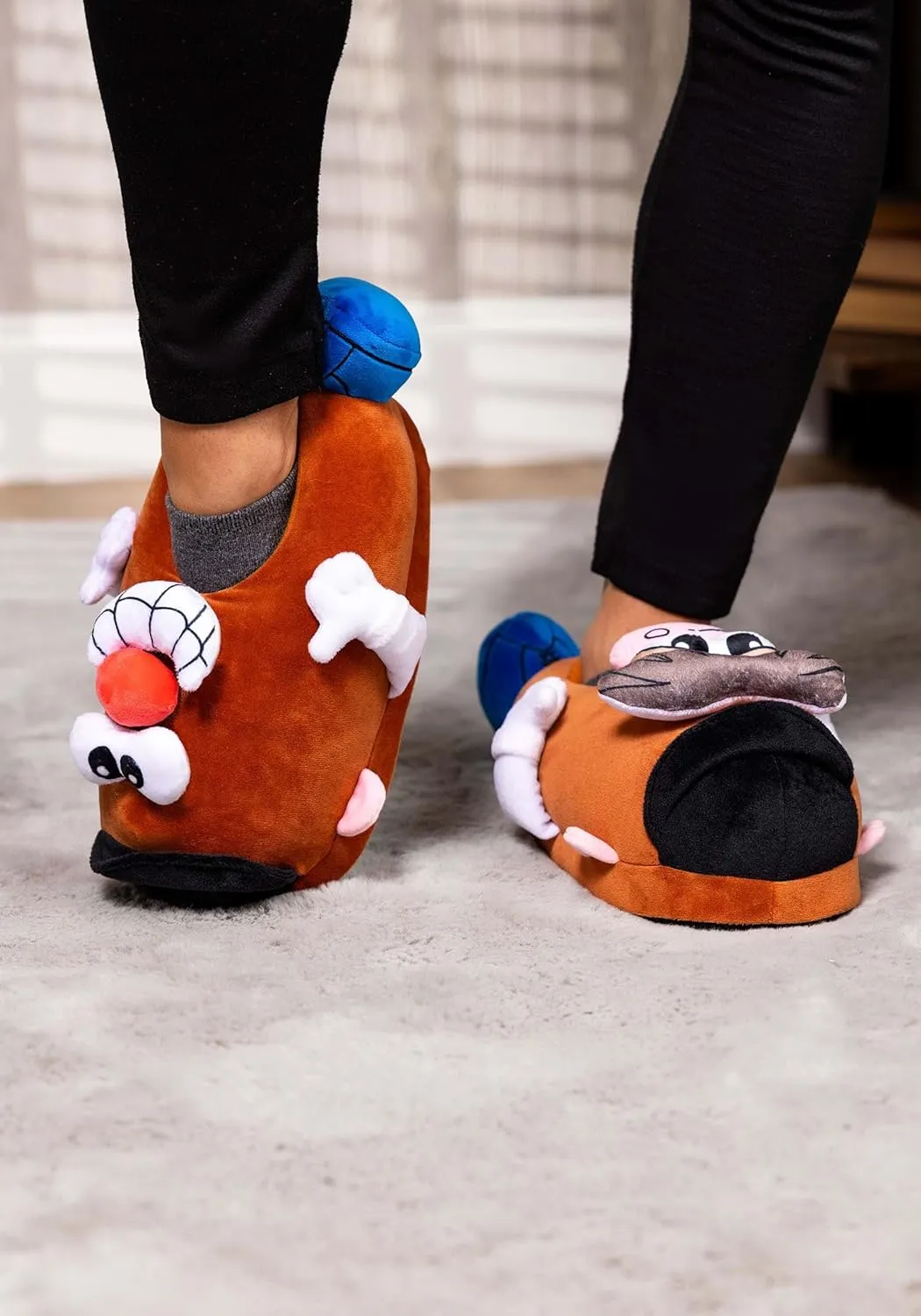 Toy Story Mr. Potato Head Slippers With Interchangeable Pieces for Adults, Foam Cushioned Non-Slip House Slippers