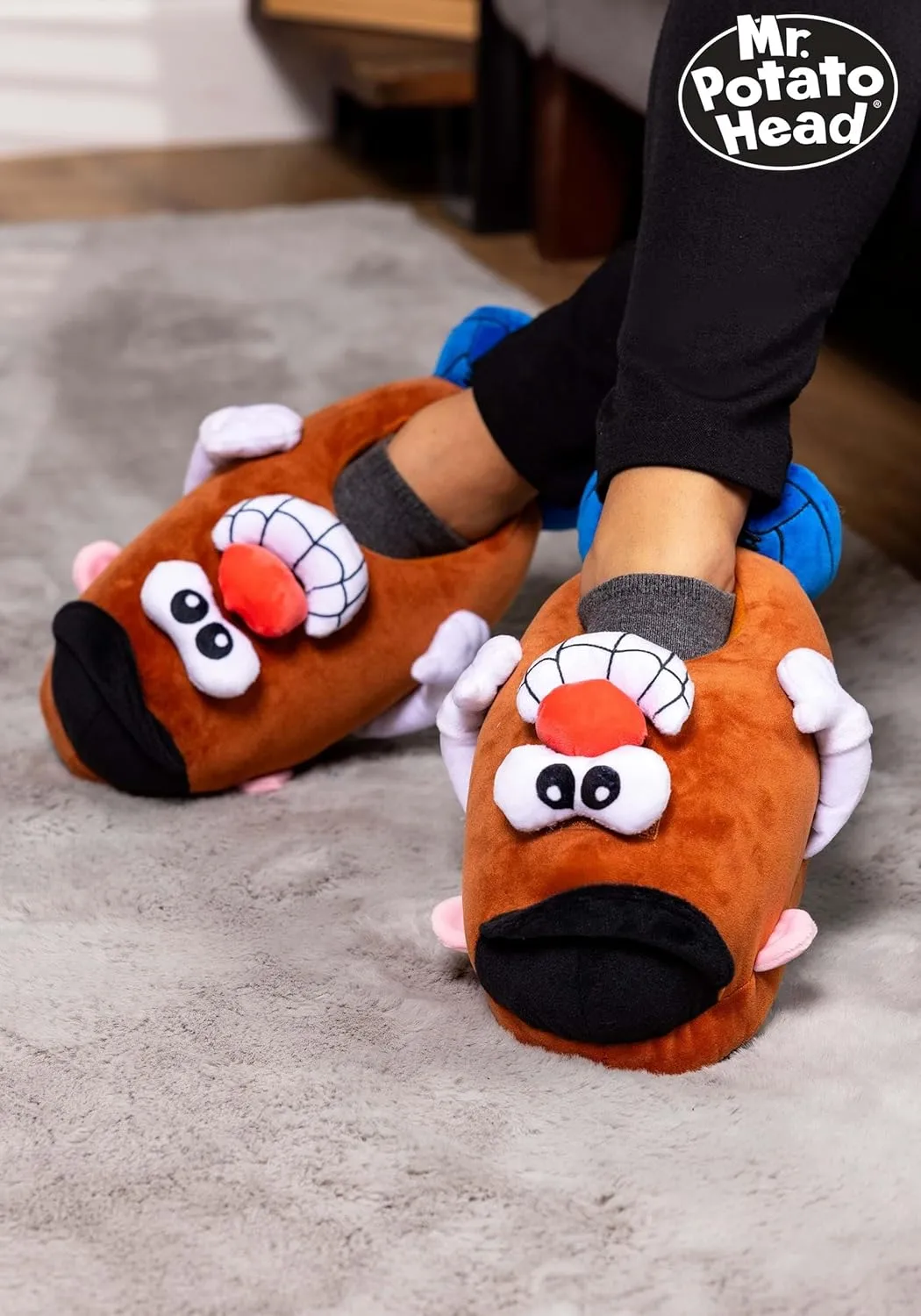 Toy Story Mr. Potato Head Slippers With Interchangeable Pieces for Adults, Foam Cushioned Non-Slip House Slippers