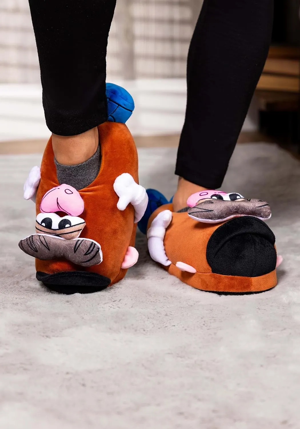 Toy Story Mr. Potato Head Slippers With Interchangeable Pieces for Adults, Foam Cushioned Non-Slip House Slippers