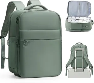 Travel Backpack for Women Carry on Flight Approved Personal Item Travel Bag Carry on Backpack Mochila de Viaje Waterproof Travel Essentials with Shoe Compartment Fit Airplanes Green