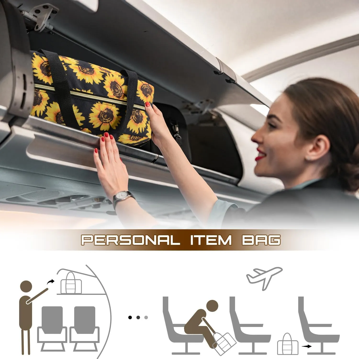 Travel Duffel Bag Foldable Weekender Overnight Bag for Men Women Lightweight Carry on Tote Bag For Spirit Airlines