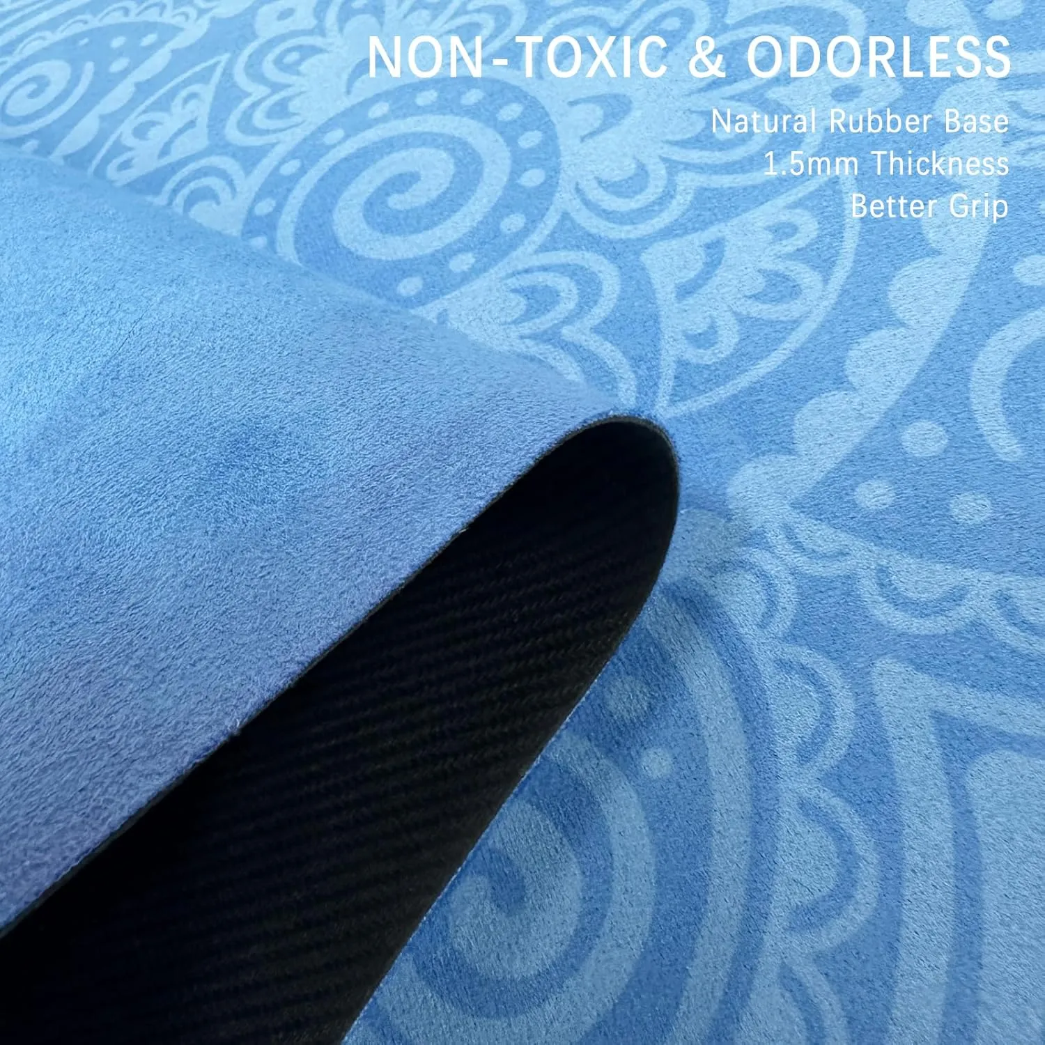 Travel Yoga Mat, Non Slip Exercise Suede Mat with Carry Bag, All-Purpose Fitness Mat with High Density Anti-Tear Surface for Women, Ideal for Pilates Workout (72'' x 26'' x 1.5mm Thick)