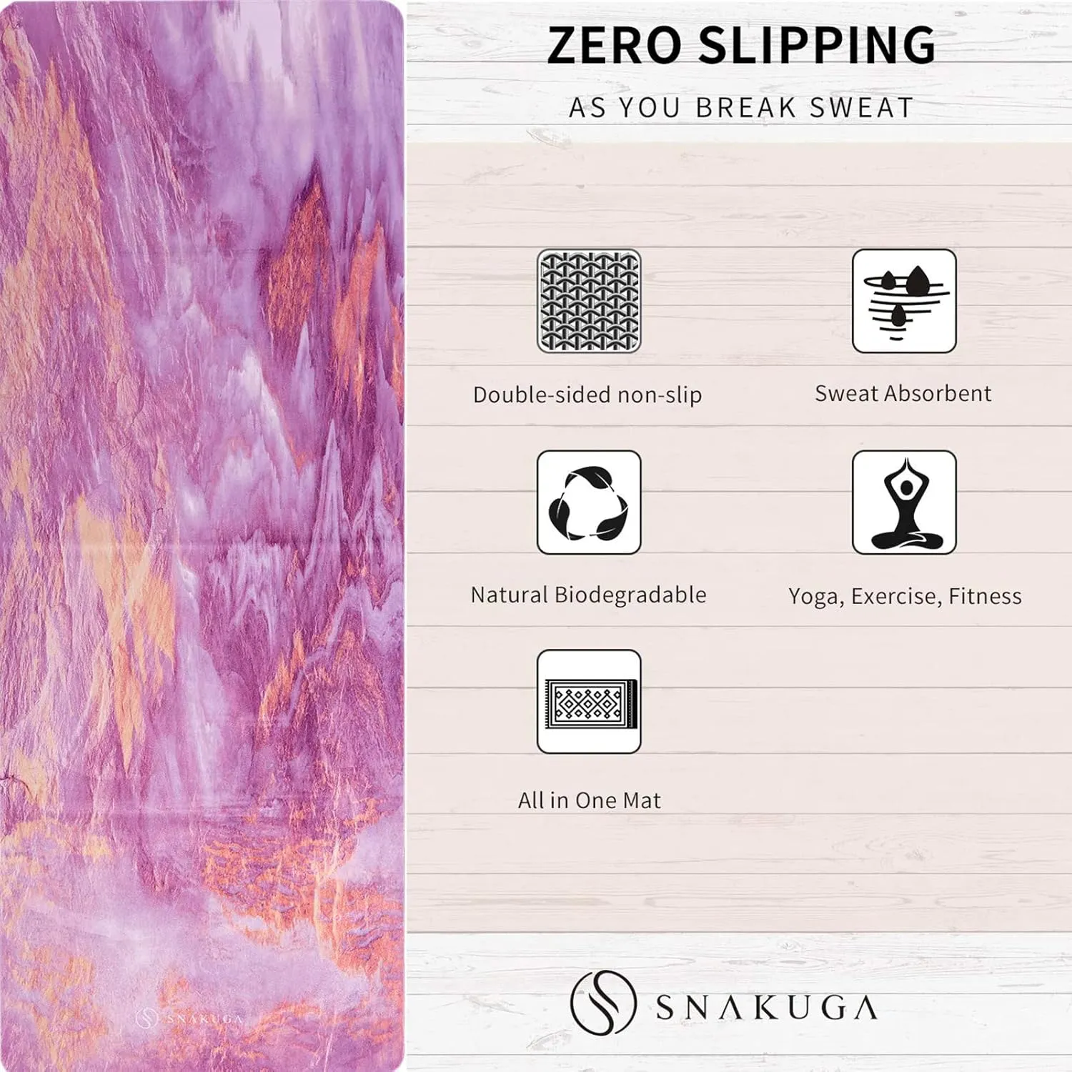 Travel Yoga Mat, Non Slip Exercise Suede Mat with Carry Bag, All-Purpose Fitness Mat with High Density Anti-Tear Surface for Women, Ideal for Pilates Workout (72'' x 26'' x 1.5mm Thick)