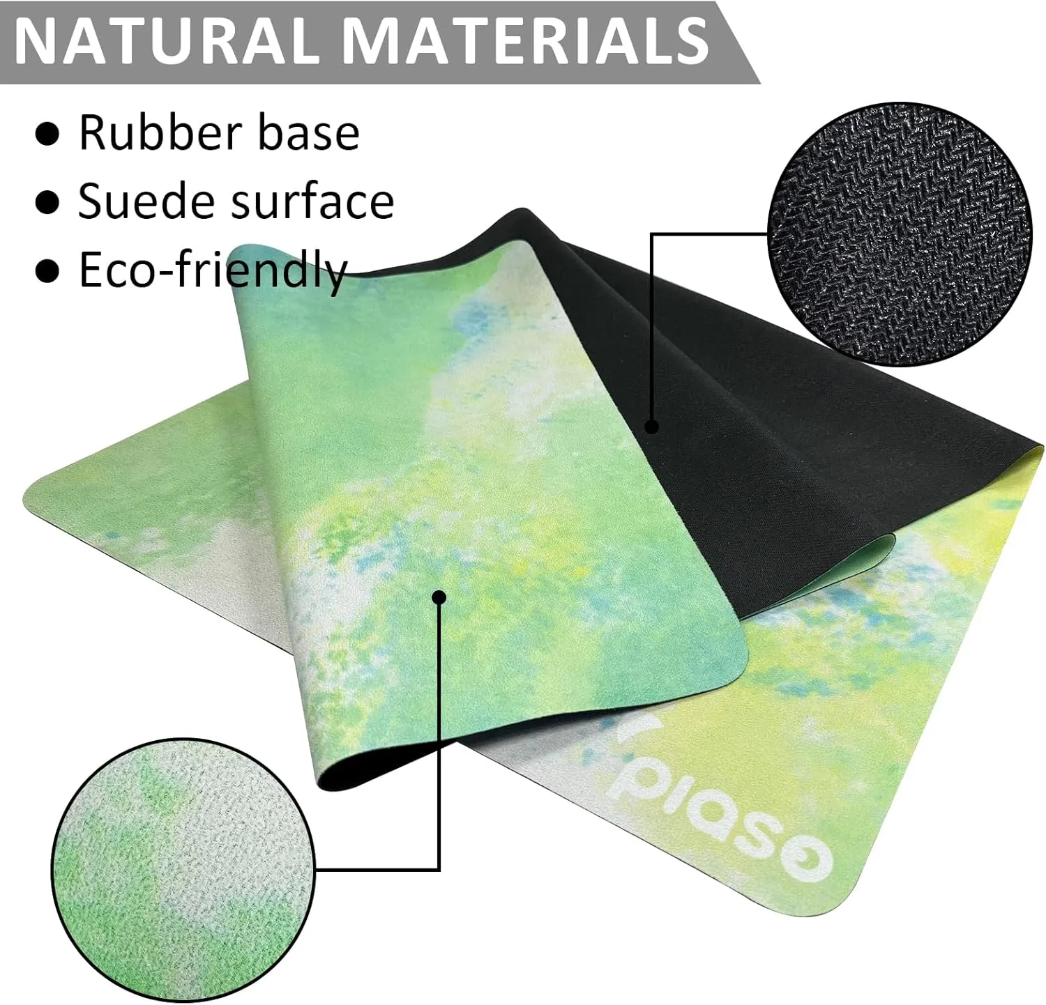 Travel Yoga Mat Non Slip, Pilates Fitness Mats, Eco Friendly 1.5mm Thick Yoga Mats for Women, Exercise Mats With Carry Bag