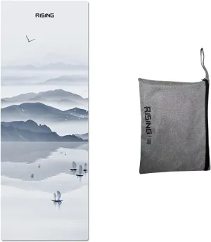 travel yoga mat Premium Print Yoga Mat Folding Travel Fitness & Exercise Mat 72 x 26 Inch 2MM Thickness Non Slip Workout Mat for All Types of Yoga, Pilates & Floor Workouts with Carrying Bag