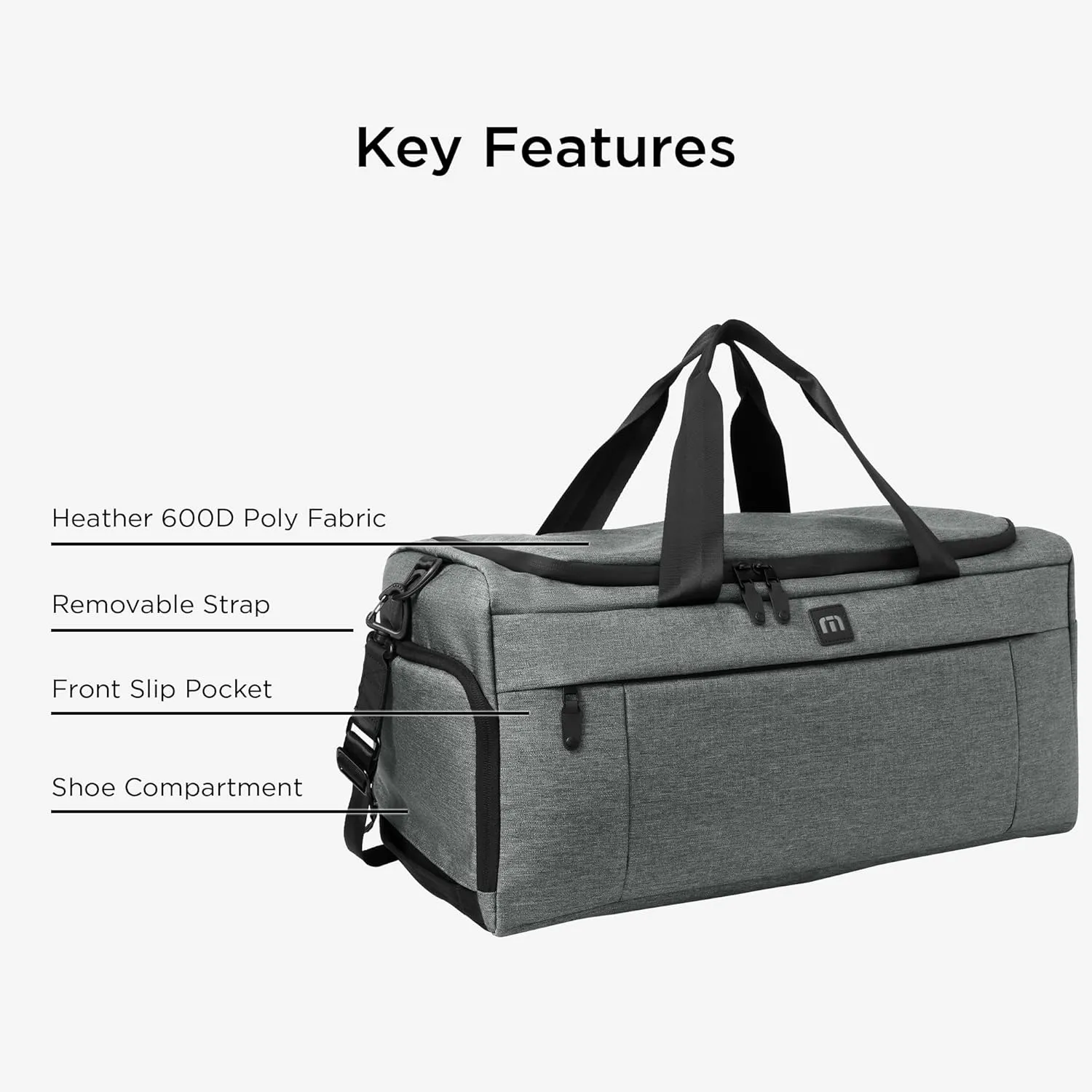 TravisMathew Duration Duffel TMB205, Graphite Heather