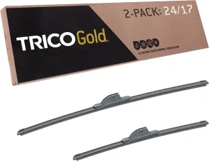 TRICO Gold™ (18-2417) 24 & 17 Inch Pack of 2 Automotive Replacement Windshield Wiper Blades for My Car Premium All Weather Beam Blade for Select Vehicle Models