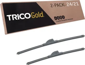 TRICO Gold™ (18-2421) 24 & 21 Inch Pack of 2 Automotive Replacement Windshield Wiper Blades for My Car Super Premium All Weather Beam Blade for Select Vehicle Models