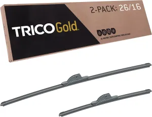 TRICO Gold™ (18-2616) 26 & 16 Inch Pack of 2 Automotive Replacement Windshield Wiper Blades for My Car Super Premium All Weather Beam Blade for Select Vehicle Models
