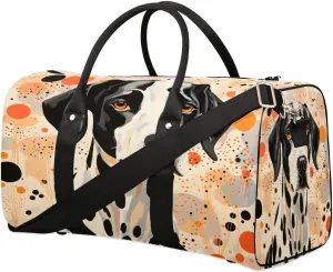 TropicalLife Dalmatian Dog Travel Duffle Bag for Adult Women Men Sports Tote Gym Bag Waterproof Carry on Overnight Weekender Bag