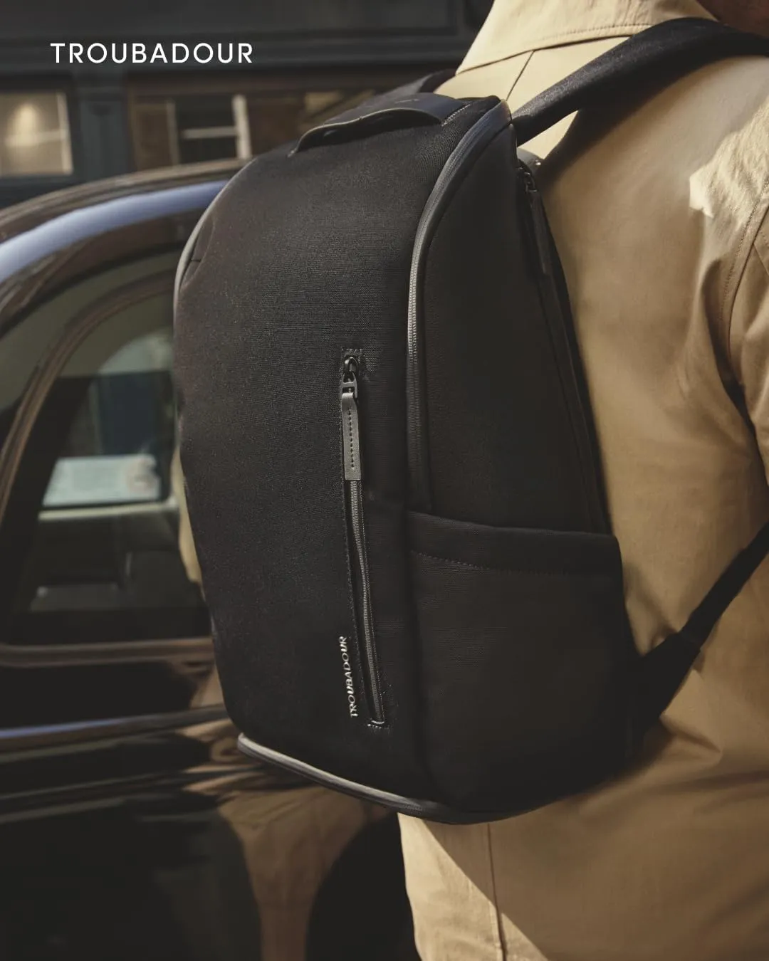 Troubadour Pioneer Backpack 3.0 - Premium Everyday Bag with Padded Laptop Section, Ventilated Shoe Compartment & Sustainable Waterproof Material - All-Day LIghtweight Comfort Design - Black