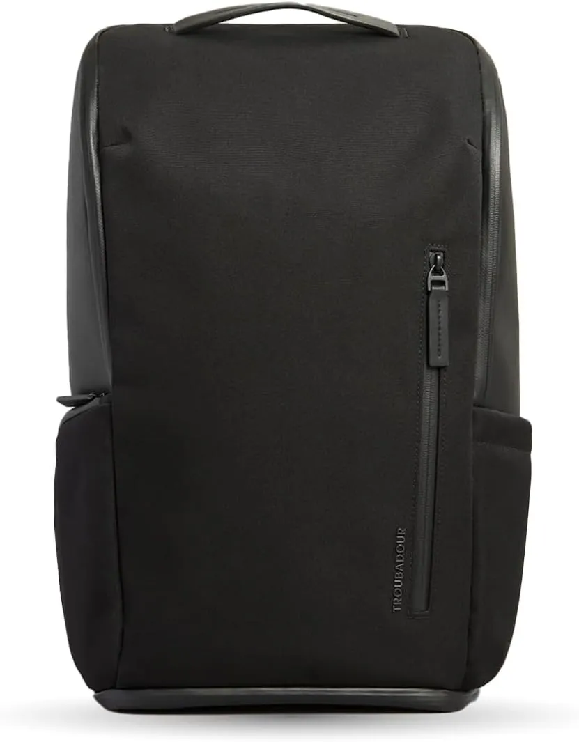 Troubadour Pioneer Backpack 3.0 - Premium Everyday Bag with Padded Laptop Section, Ventilated Shoe Compartment & Sustainable Waterproof Material - All-Day LIghtweight Comfort Design - Black