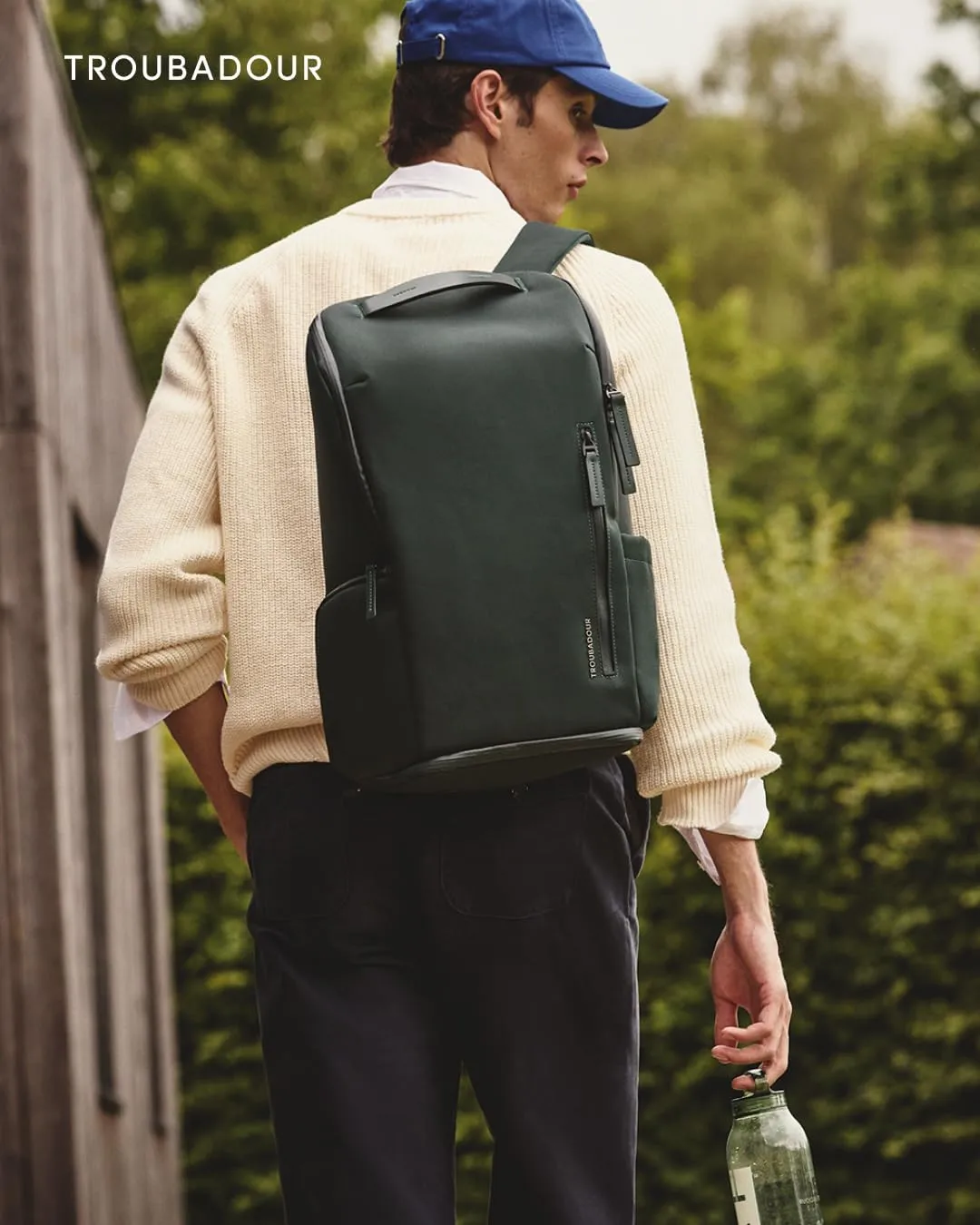 Troubadour Pioneer Backpack 3.0 - Premium Everyday Bag with Padded Laptop Section, Ventilated Shoe Compartment & Sustainable Waterproof Material - All-Day Lightweight Comfort Design - Obsidian Green