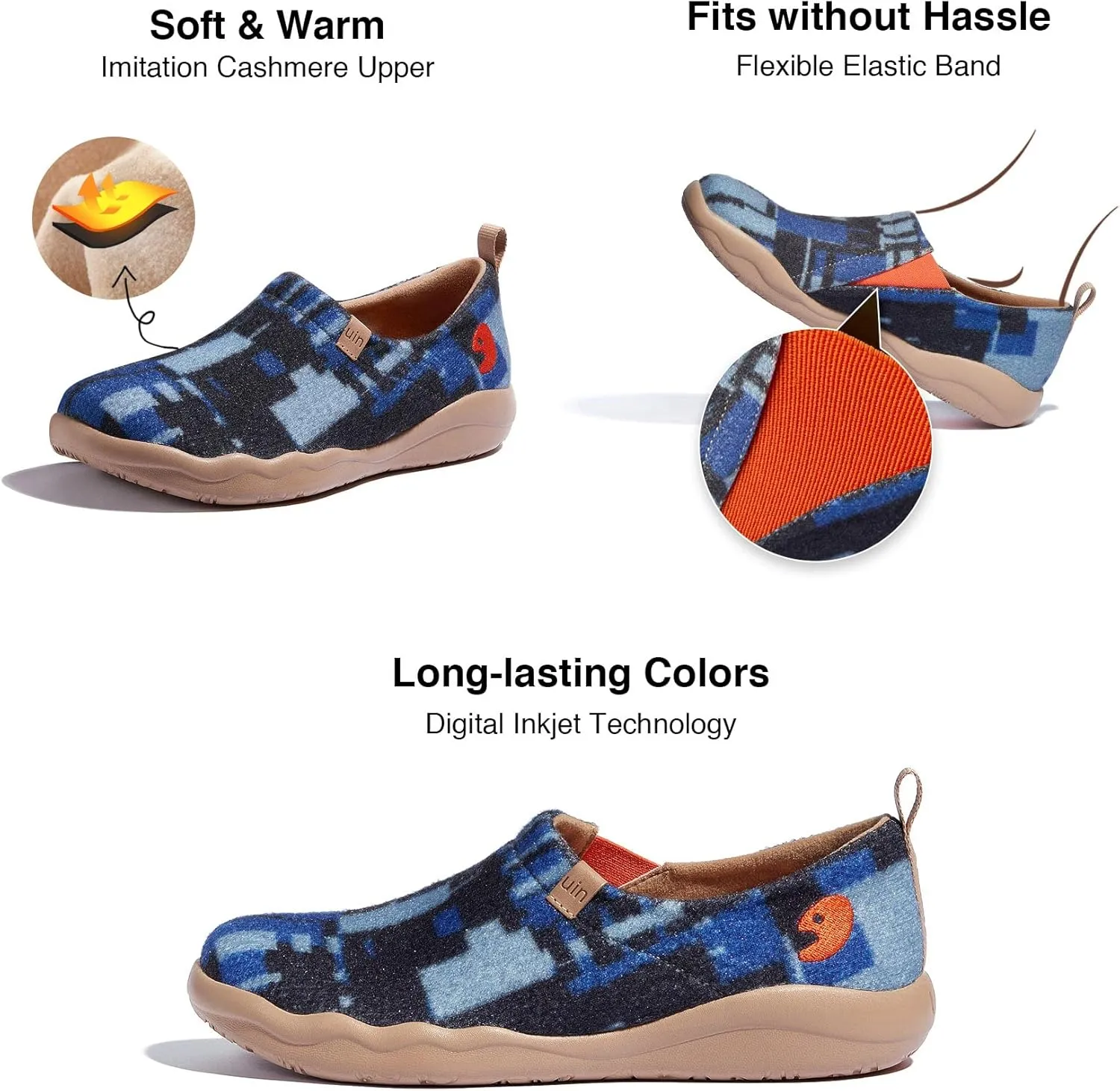 UIN Men's Art Travel Walking Shoes Slip On Casual Lightweight Wide Toe Chunky Fashion Sneaker Toledo Ⅱ