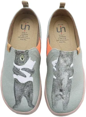UIN Men's Walking Travel Shoes Slip On Canvas Casual Loafers Lightweight Comfort Fashion Sneaker Happy Doggies