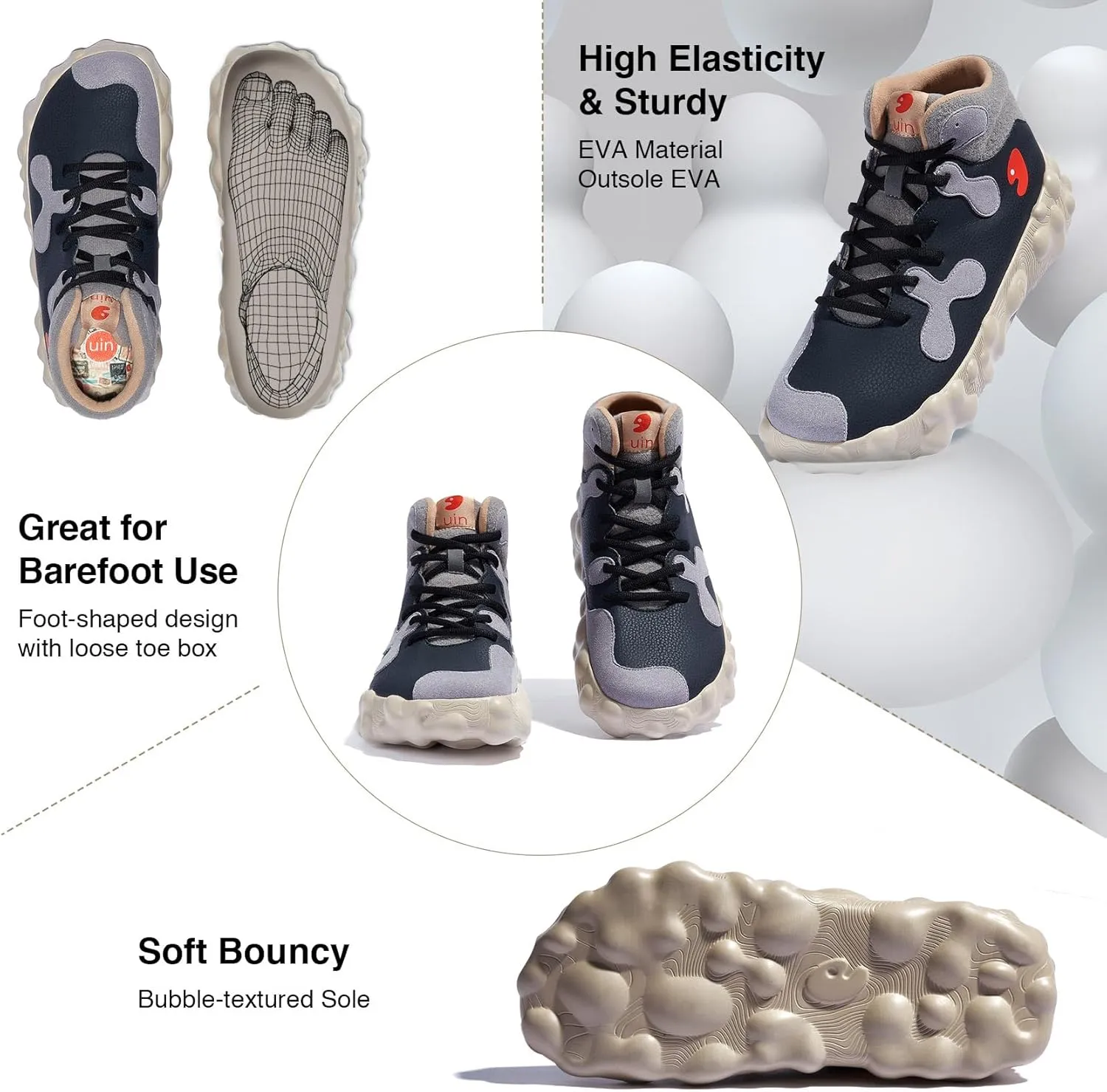 UIN Men's Walking Travel Shoes Slip On Casual Lightweight Wide Toe Chunky Fashion Sneaker FiguerasⅠ