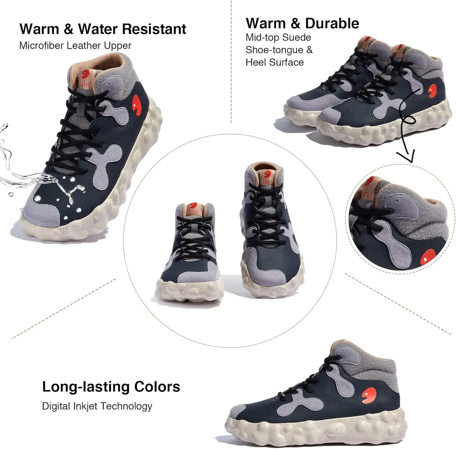 UIN Men's Walking Travel Shoes Slip On Casual Lightweight Wide Toe Chunky Fashion Sneaker FiguerasⅠ