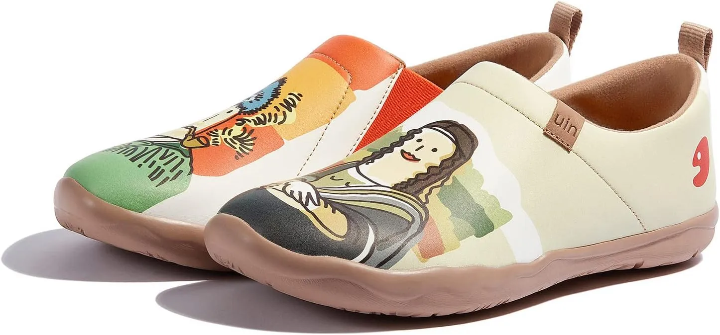 UIN Women's Artistic Design Slip-On Microfiber PU Shoes Stylish Comfortable Casual Loafers Lightweight Everyday Travel Footwear