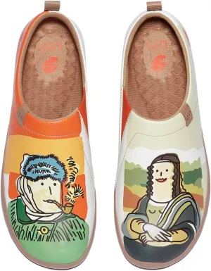 UIN Women's Artistic Design Slip-On Microfiber PU Shoes Stylish Comfortable Casual Loafers Lightweight Everyday Travel Footwear