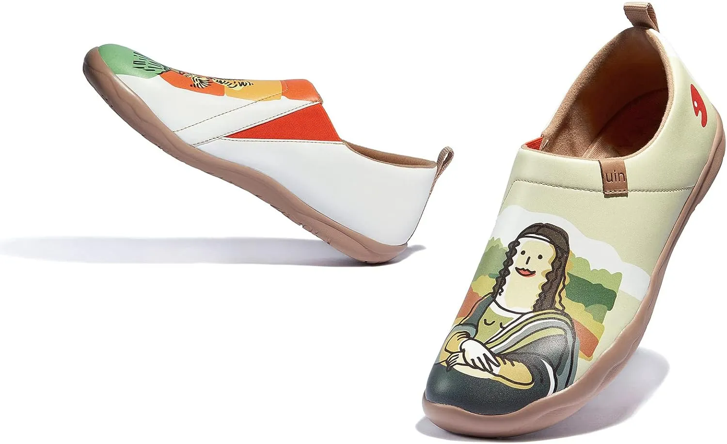 UIN Women's Artistic Design Slip-On Microfiber PU Shoes Stylish Comfortable Casual Loafers Lightweight Everyday Travel Footwear
