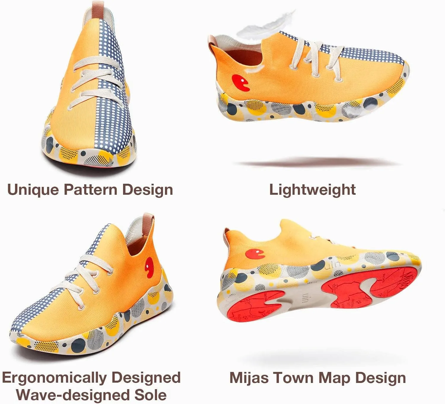 UIN Women's Fashion Sneakers Lightweight Walking Casual Slip Ons Comfortable Art Painted Athletic Travel Shoes