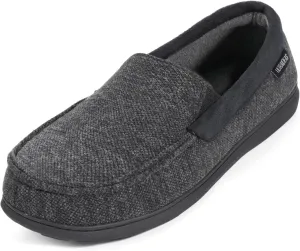 ULTRAIDEAS Men's Carver Slippers Moc Loafer House Shoes Memory Foam
