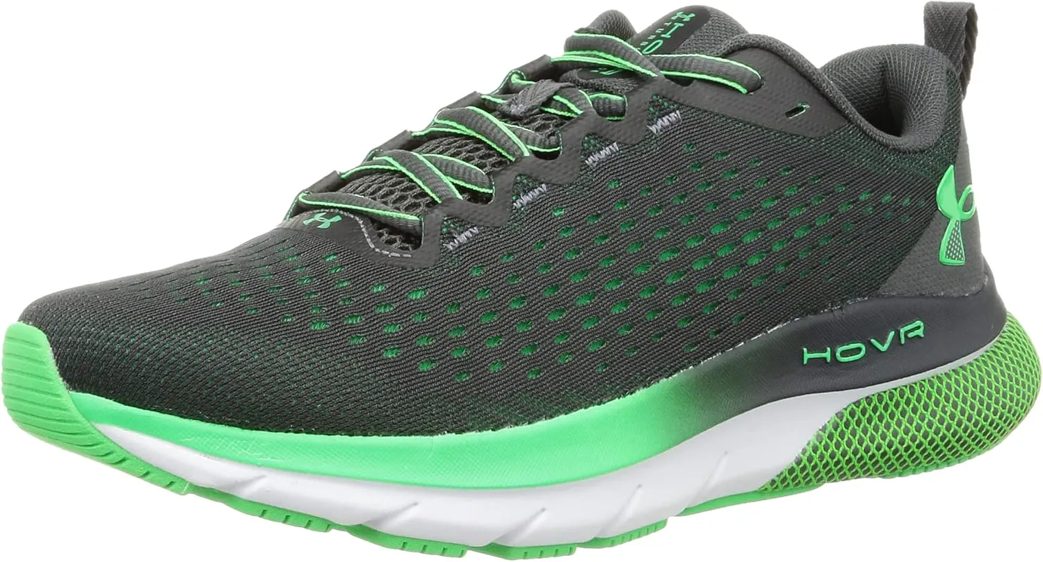 Under Armour UA HOVR Turbulence Men's Running Shoes, Jet Gray / Halo Gray / Extreme Green, 28.0 cm