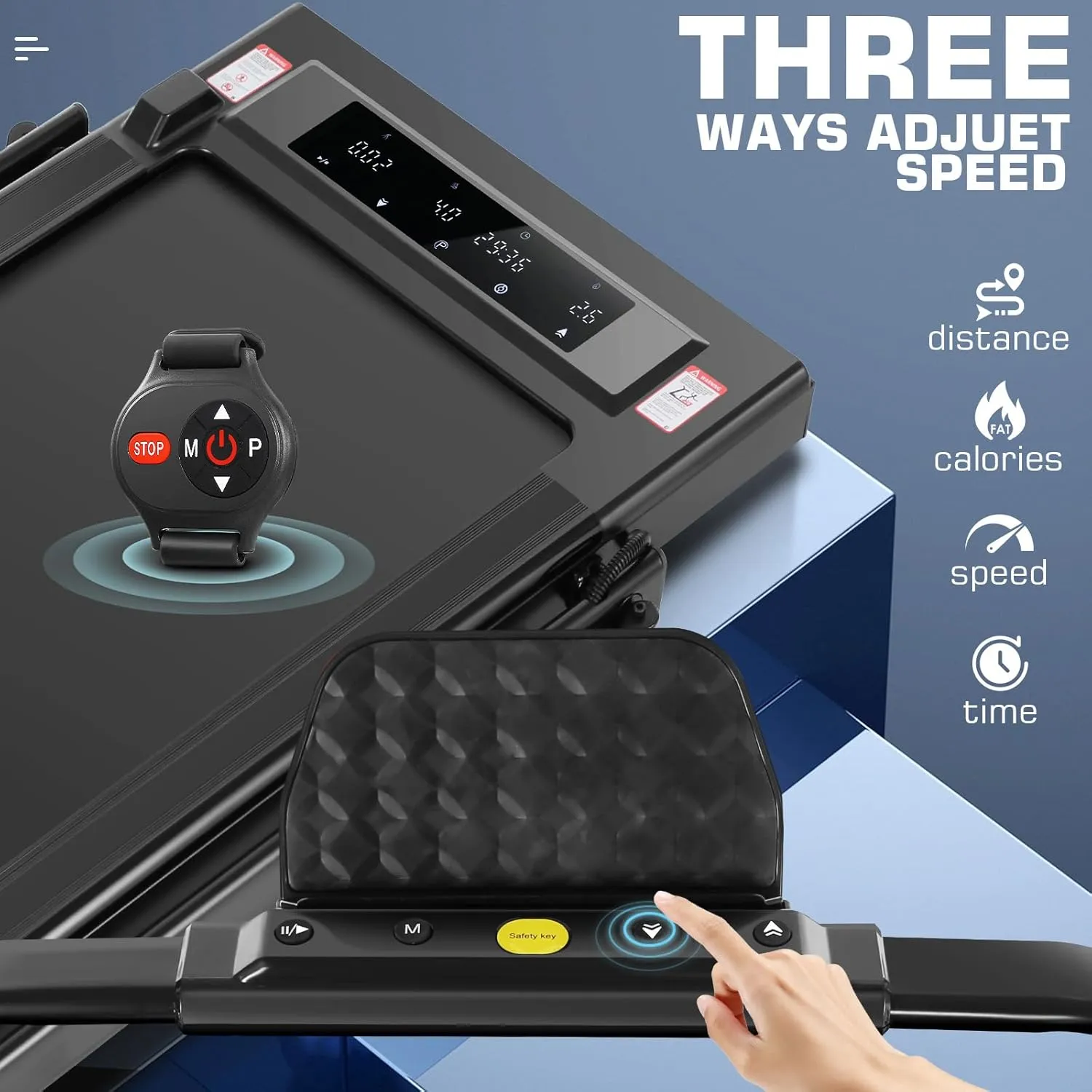 Under Desk Treadmill With Incline, 300lbs Walking Pad With Handle Bar & Remote Control, 2.5HP Folding for Home/Office, Installation-Free Jogging Running Electric Machine