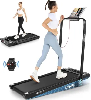 Under Desk Treadmill With Incline, 300lbs Walking Pad With Handle Bar & Remote Control, 2.5HP Folding for Home/Office, Installation-Free Jogging Running Electric Machine