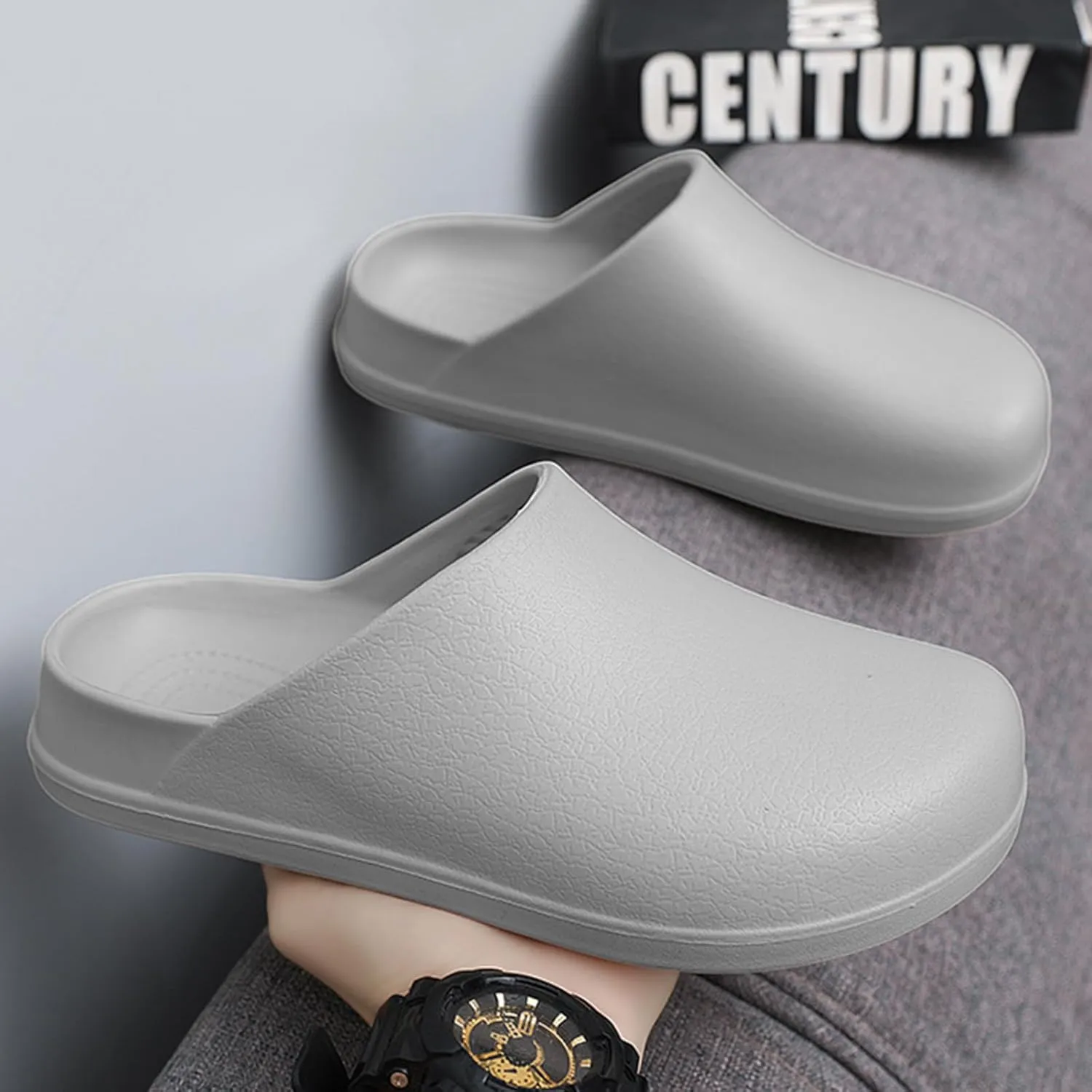 Unisex EVA clog slippers, comfortable, durable, non-slip, oil-resistant, waterproof, professional chef and nurse work shoes, casual style, two-wear minimalist kitchen shoes